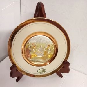 Dynasty Original Art of Chokin Plate Collectible  Decor w/Stand